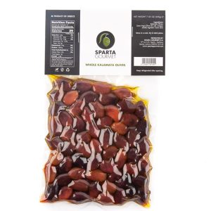 Whole Greek Kalamata olives in a 200g vacuum pack