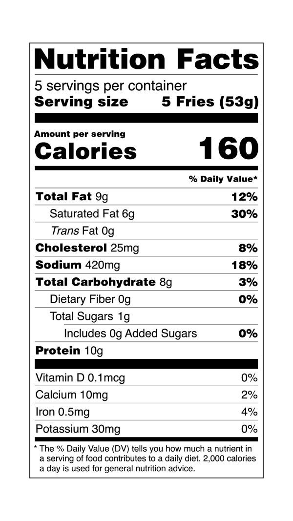 Halloumi Stix nutritional info