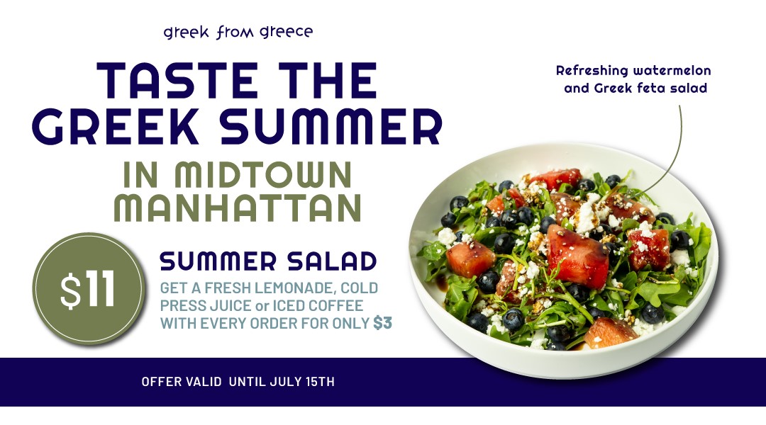 watermelon and feta summer salad at Greek From Greece