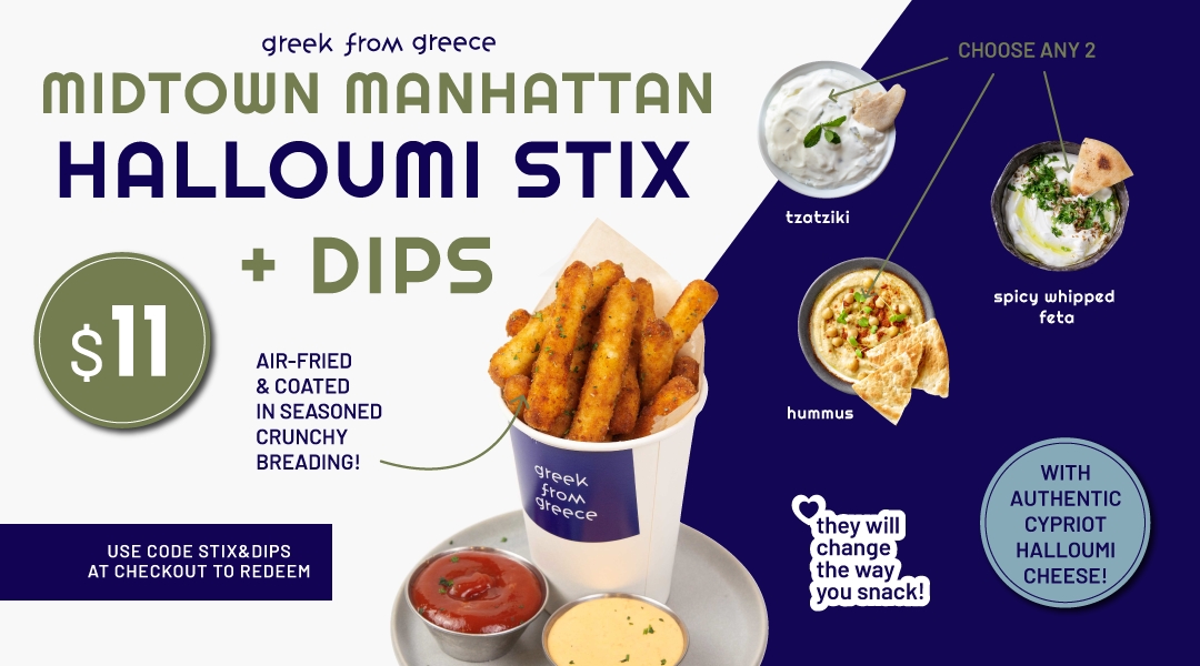 Halloumi Stix & Dips summer Offer by Greek From Greece