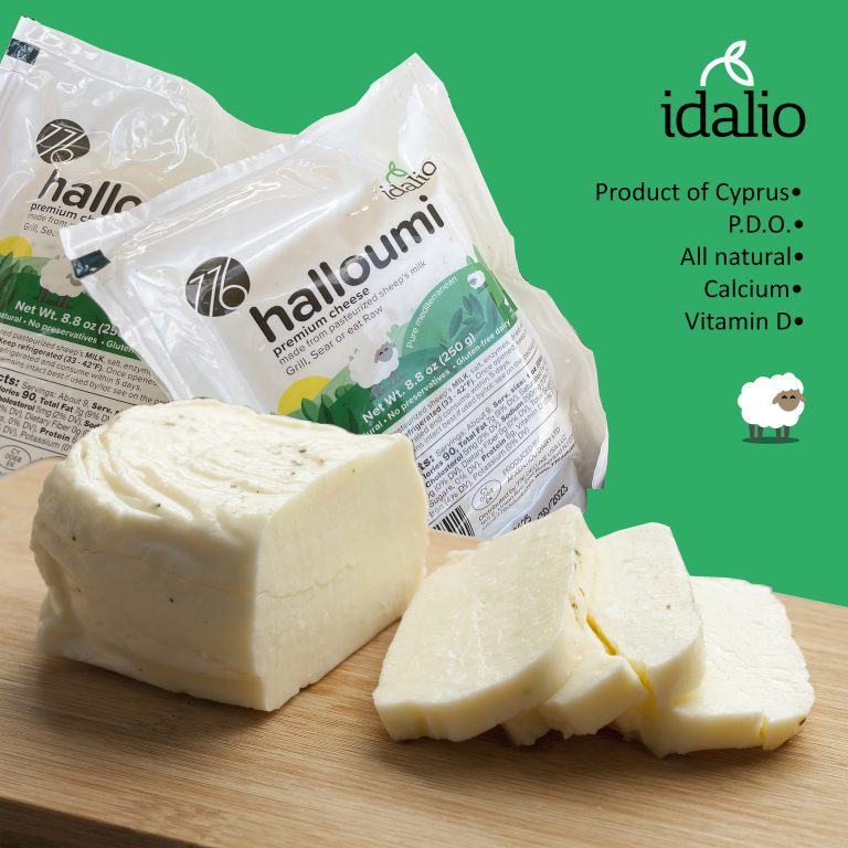 real sheep milk halloumi cheese by idalio foods from cyprus